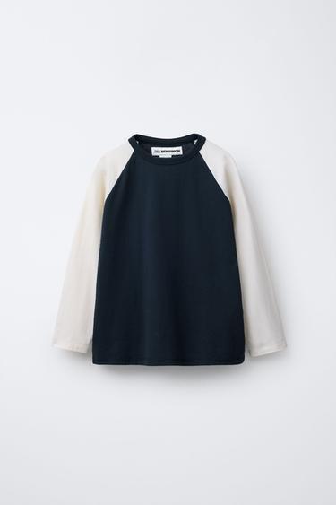 RAGLANÆRMET T-SHIRT BENSIMON ® X ZARA - marine fra Zara - Billede 0