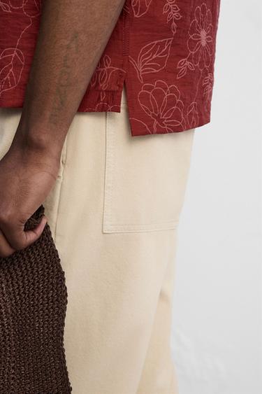 FLORAL TEXTURED SHIRT © OTIS KWAME KYE QUAICOE - Burgundy by Zara - Image 4