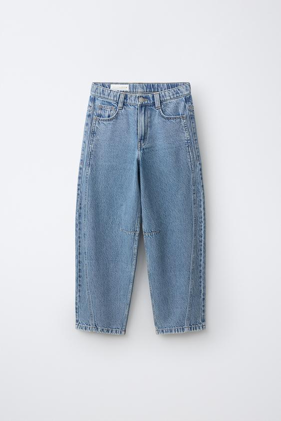 JEANS BARREL COSTURAS - Azul-médio da Zara - Imagem 0
