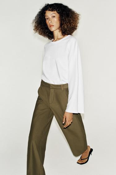BARREL TROUSERS - Dark khaki by Zara