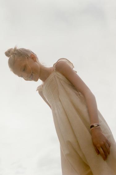 ДЛИННЫЙ КОМБИНЕЗОН ИЗ ЛЬНА С КРУЖЕВОМ — ЭКРЮ от Zara