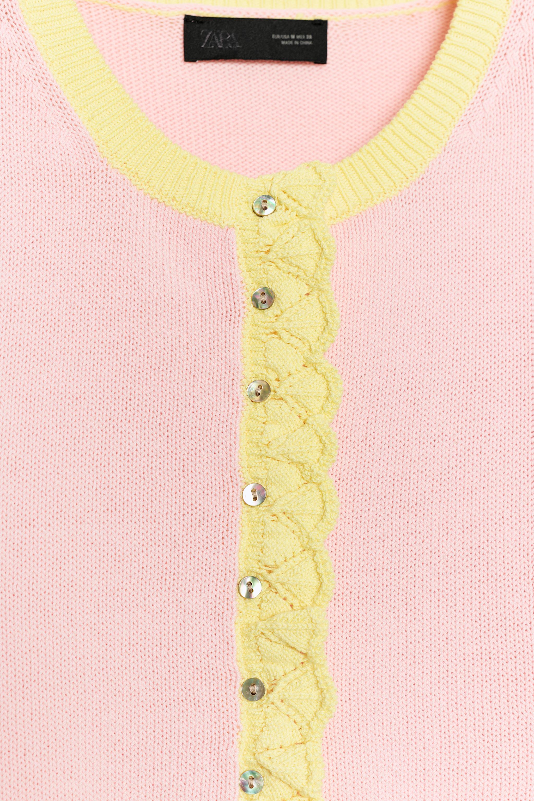 GILET EN MAILLE COMBINÉ POINTELLE
