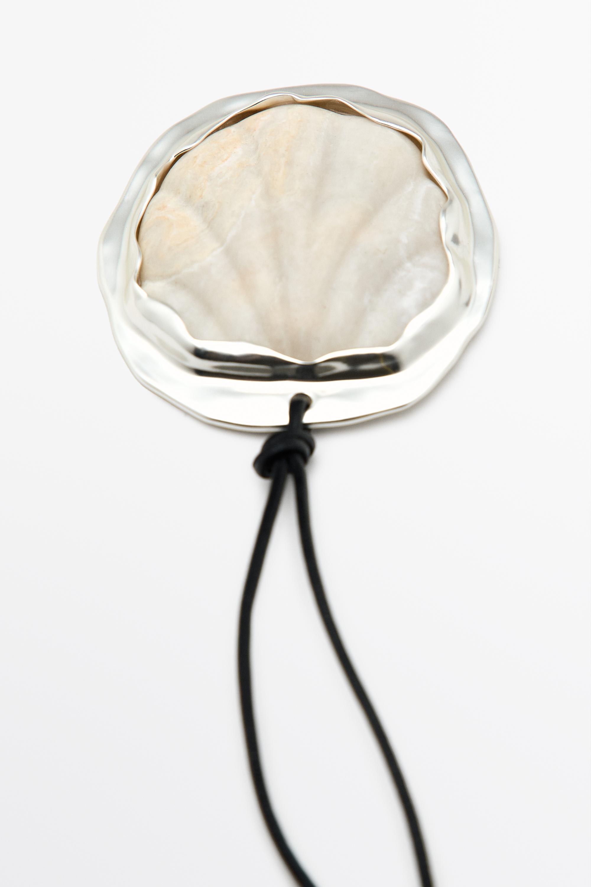 Shell and stone pendant necklace