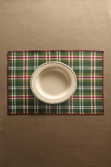 WEIHNACHTLICHES KARIERTES TISCHSET (2ER-PACK) - Grün von Zara