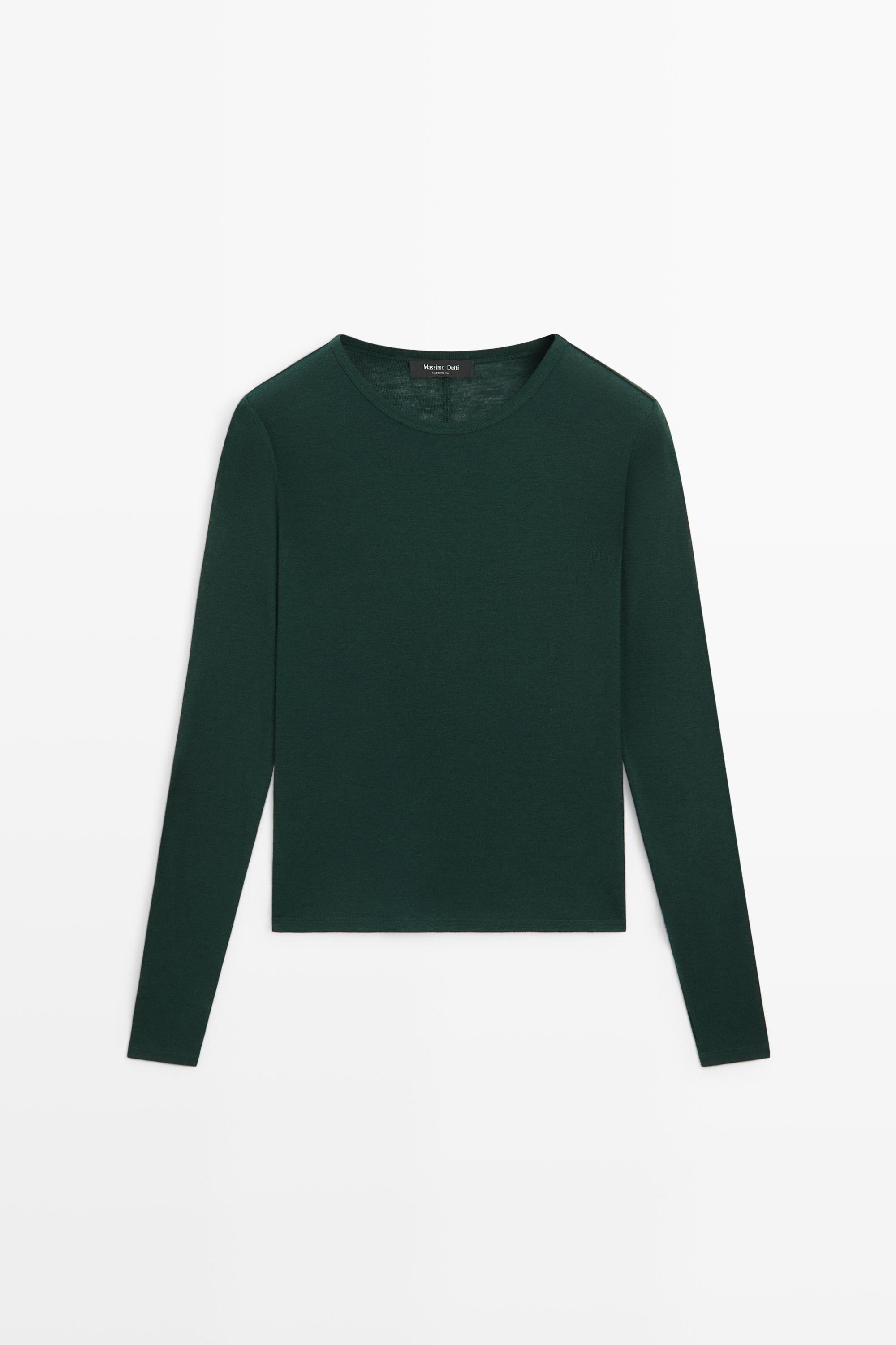 Long sleeve wool-blend T-shirt | ZARA United States