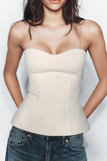 SWEETHEART BANDEAU TOP - Ecru by Zara - Image 2