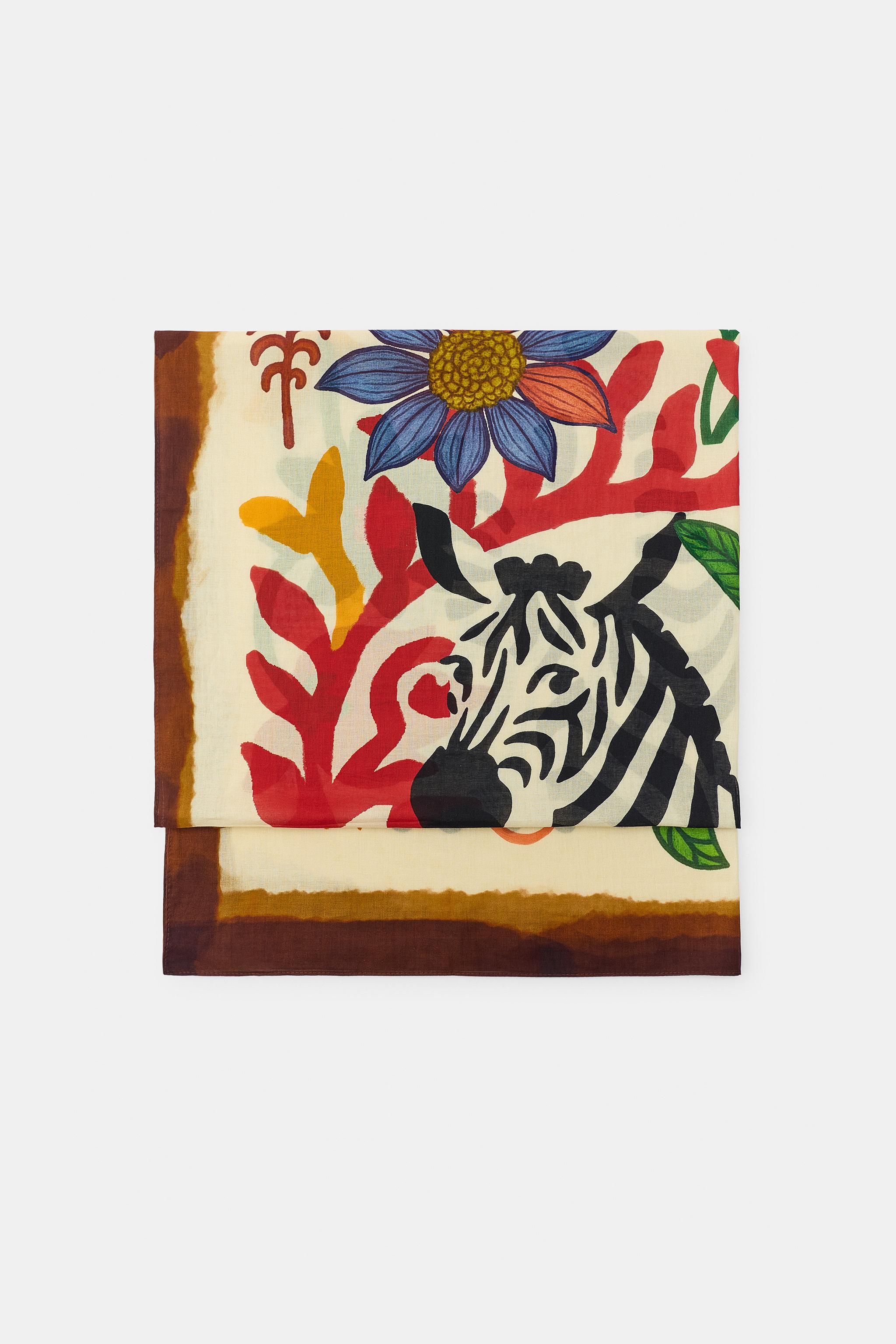 FLORAL PRINT SCARF — Multicoloured