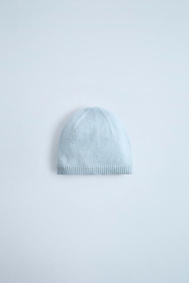 Zara 100% CASHMERE HAT - Light blue