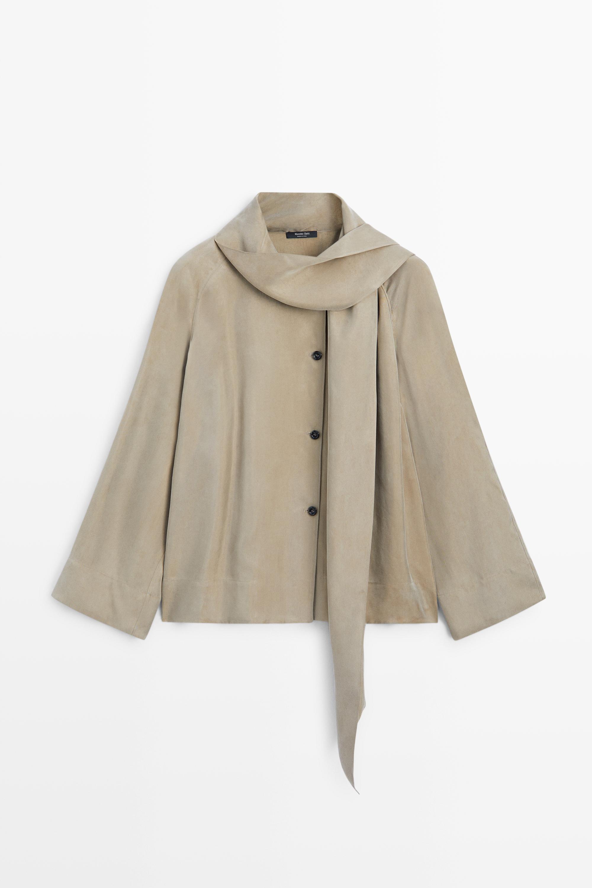 Flowing shirt with scarf detail
