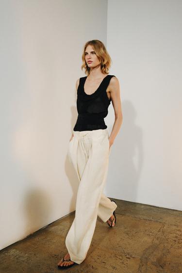 ZW COLLECTION LACE CAMISOLE TOP - Black by Zara - Image 0