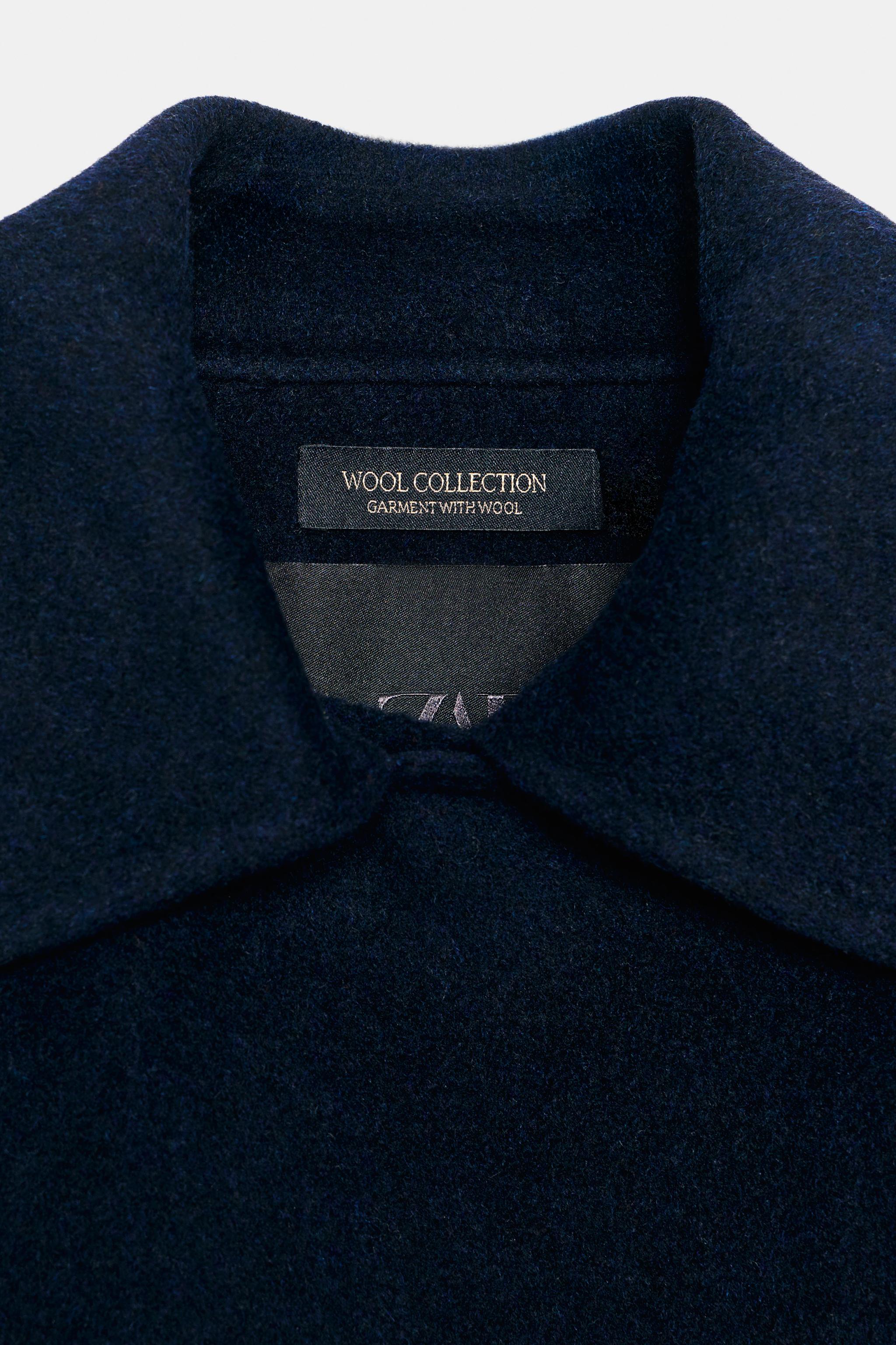 ZW COLLECTION ウールブレンド ボタン ケープ - ダークネイビーブルー
