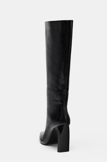 POINTED TOE HEELED BOOTS - Black by Zara - Image 5