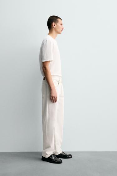 JEAN DROIT LONGUEUR CHEVILLE SELVEDGE - Écru de Zara - Image 4