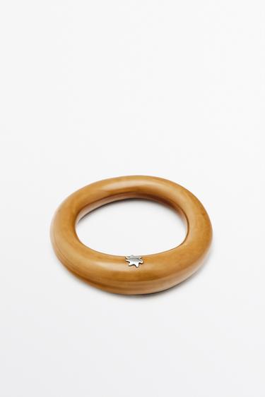 Zara Ceramic tubular bracelet with star detail - Mustard