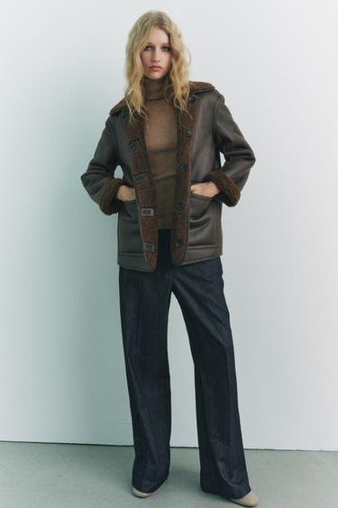 FAUX LEATHER REVERSIBLE DOUBLE-FACED COAT - Brown by Zara - Image 0