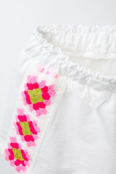 CROCHET SIDE STRIPE BERMUDA SHORTS - Oyster-white by Zara - Image 2