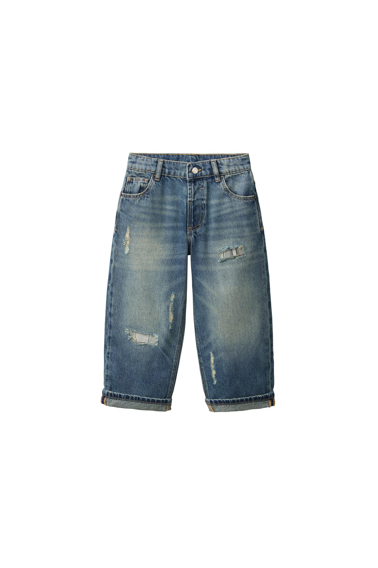 RIPPED WIDE-LEG JEANS