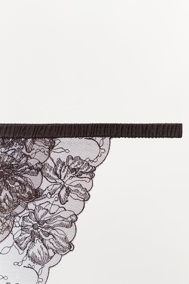 CULOTTE COMBINÉE DENTELLE - Marron foncé de Zara - Image 7