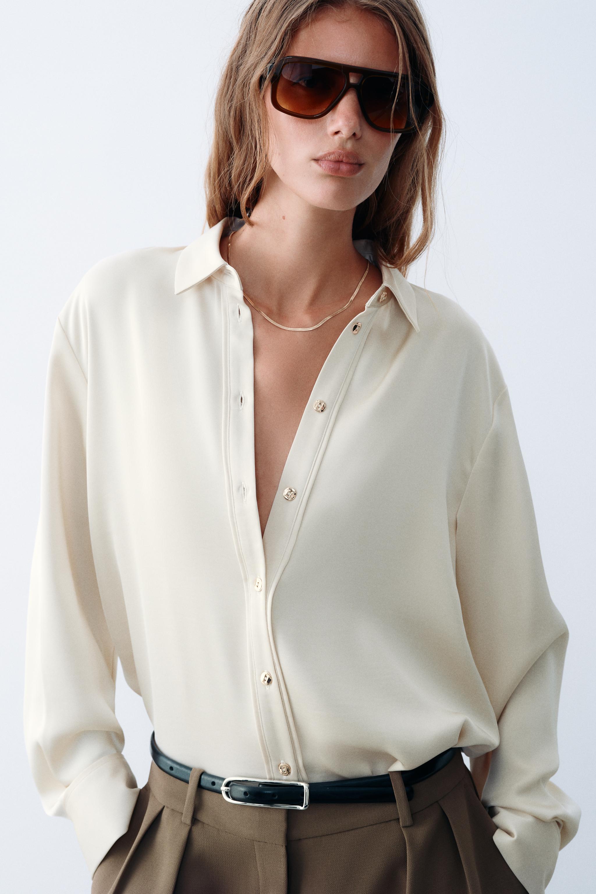 GOLD BUTTON SATIN SHIRT