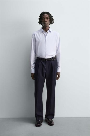 CAMISA SLIM FIT ESTRUCTURA - Celeste de Zara - Imagen 0