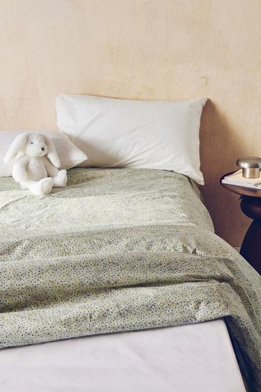 CHILDREN’S FLORAL PRINT DUVET COVER - Lime by Zara