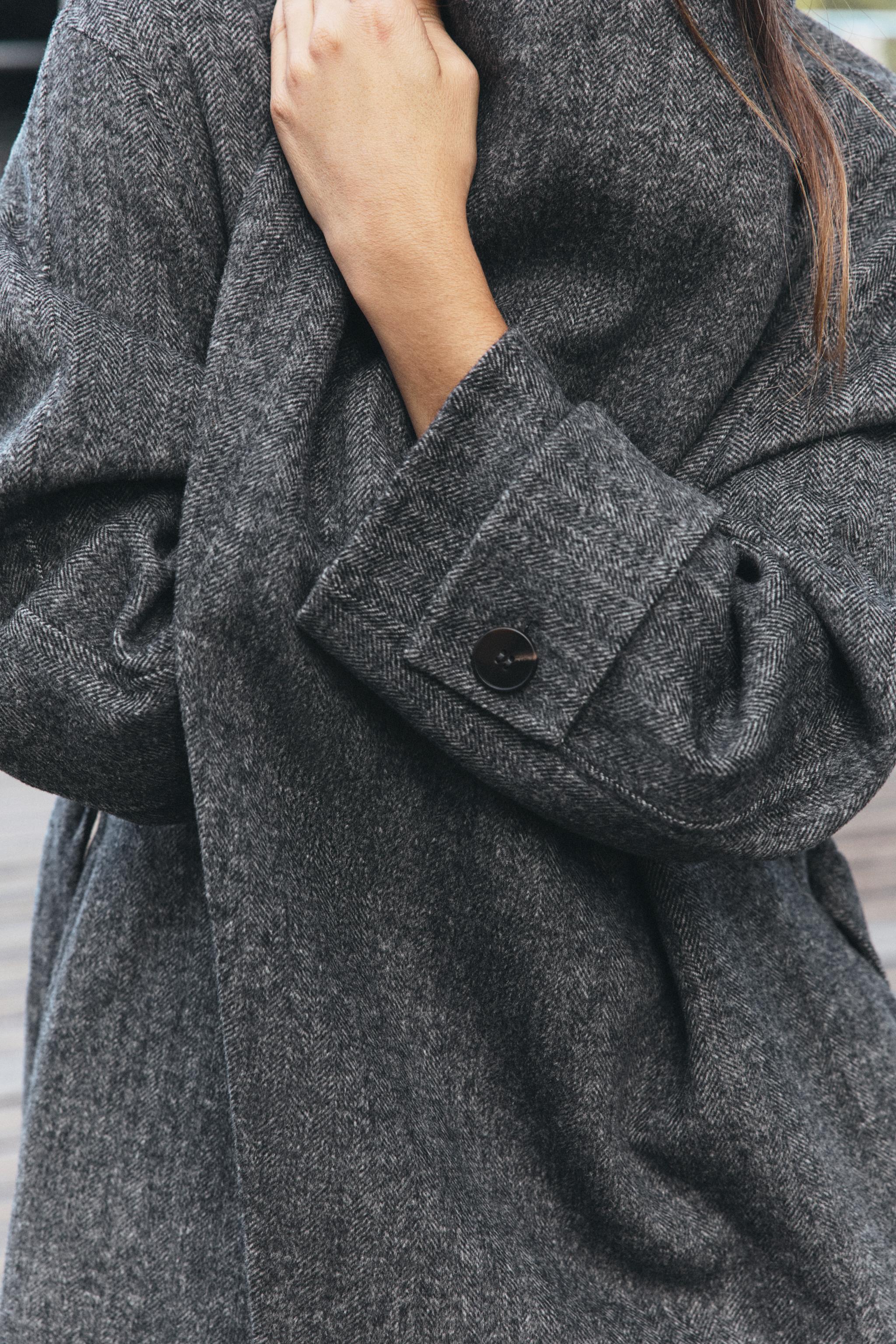WOOL-BLEND BELTED DOUBLE-BREASTED COAT