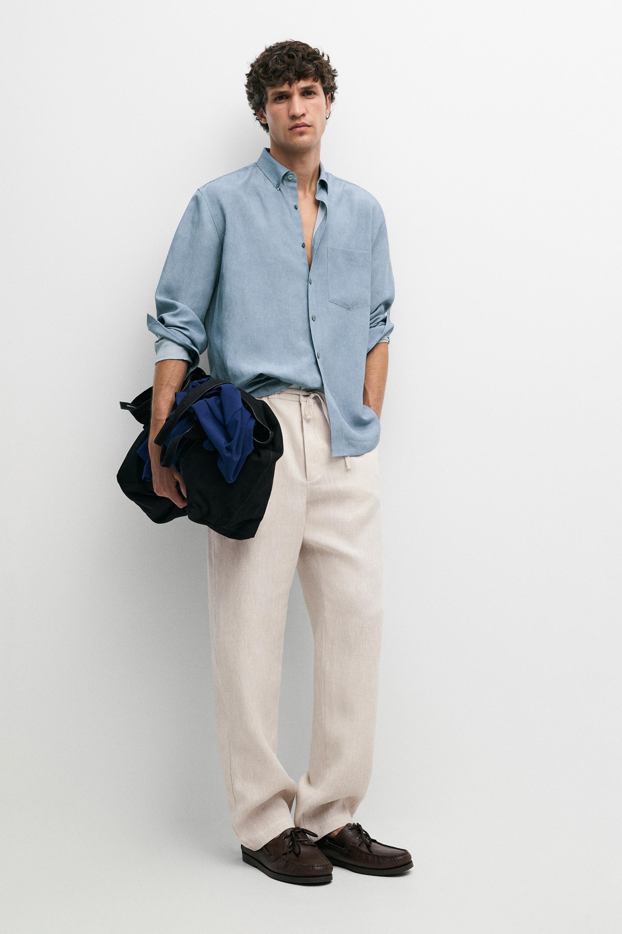 100% linen jogger fit pants — Ecru