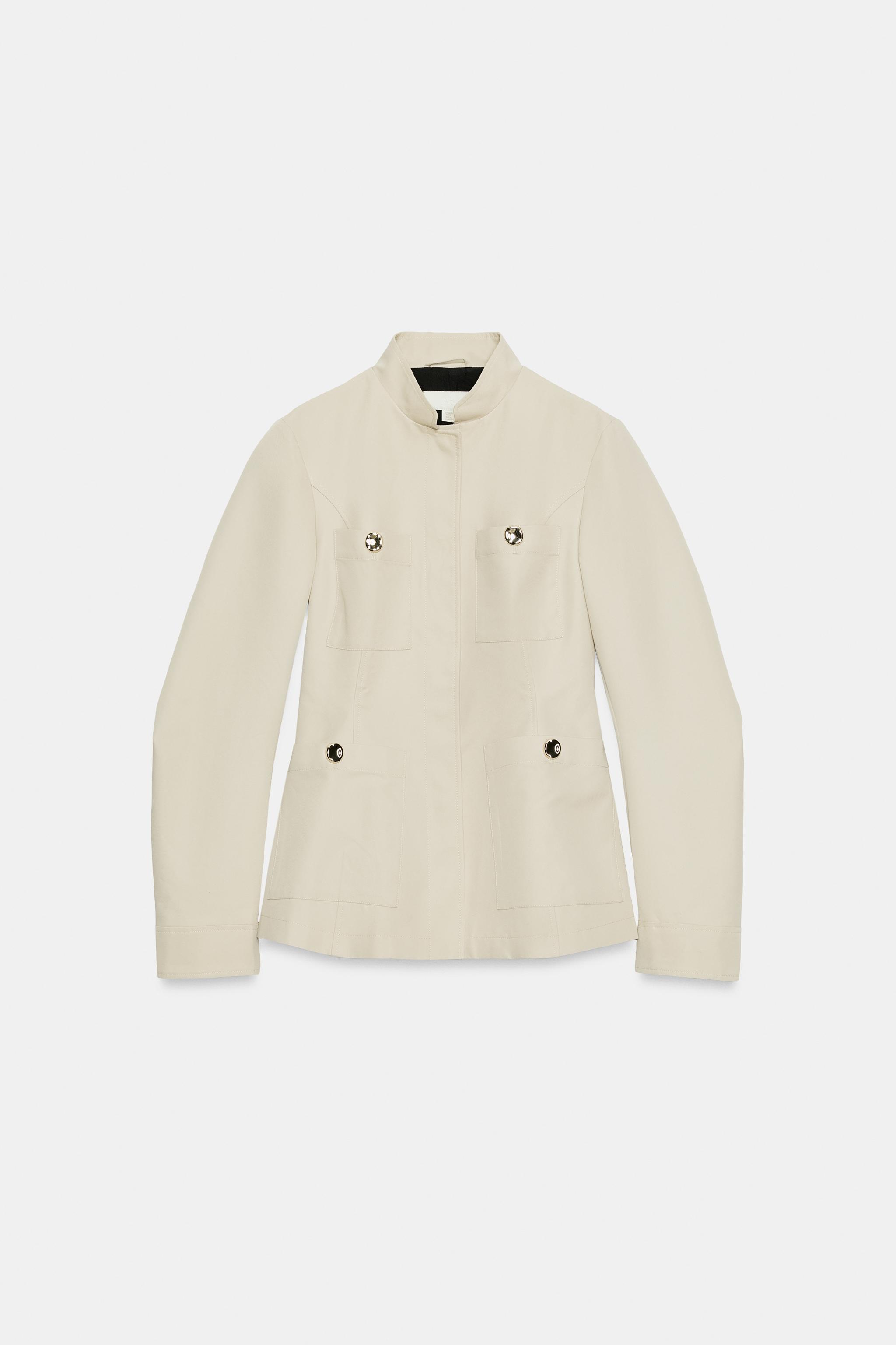 Женские куртки Zara FITTED STAND-UP COLLAR JACKET — фото 7