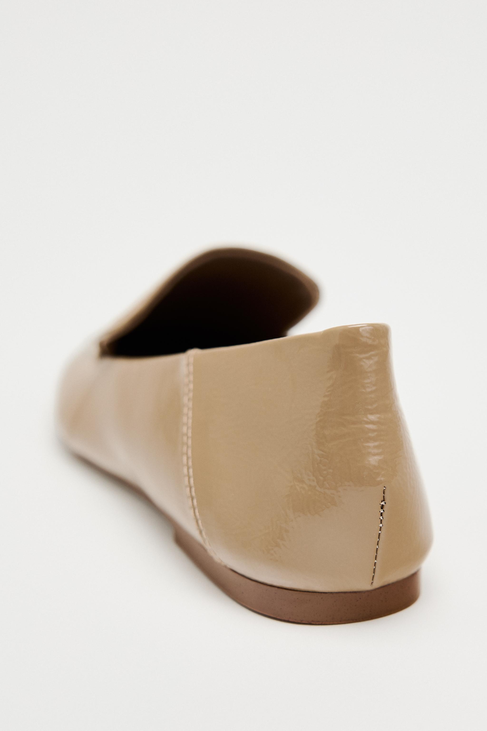 ZARA  Flat shoes women, Minimalist shoes, Shiny shoes