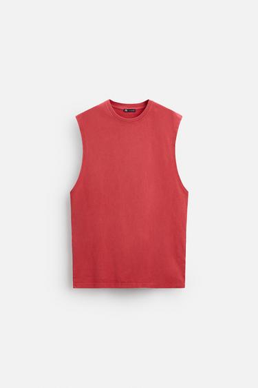 CAMISETA TANK RELAXED FIT - Vermelho da Zara