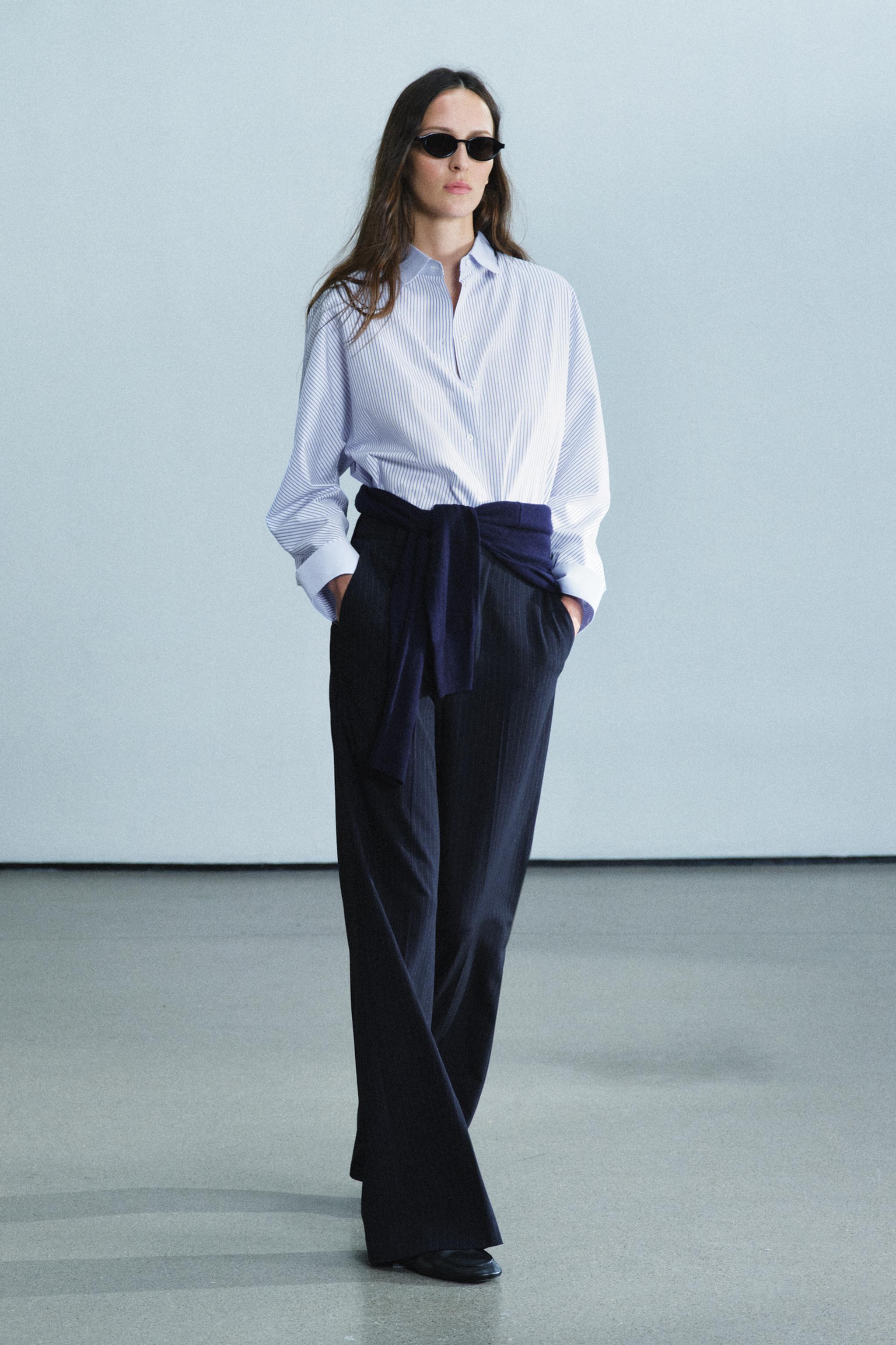PANTALON TAILLE HAUTE RAYURES ZW COLLECTION