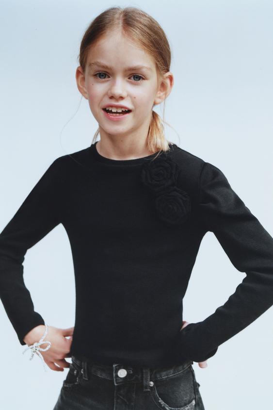 kukkasomisteinen-ribbipaita-black-zara-suomi-finland