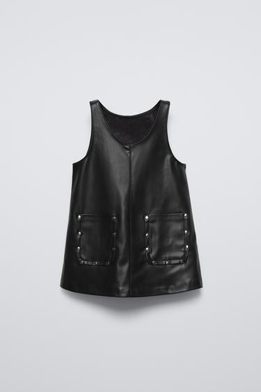САРАФАН ИЗ ИСКУССТВЕННОЙ КОЖИ — ЧЕРНЫЙ от Zara — изображение 0