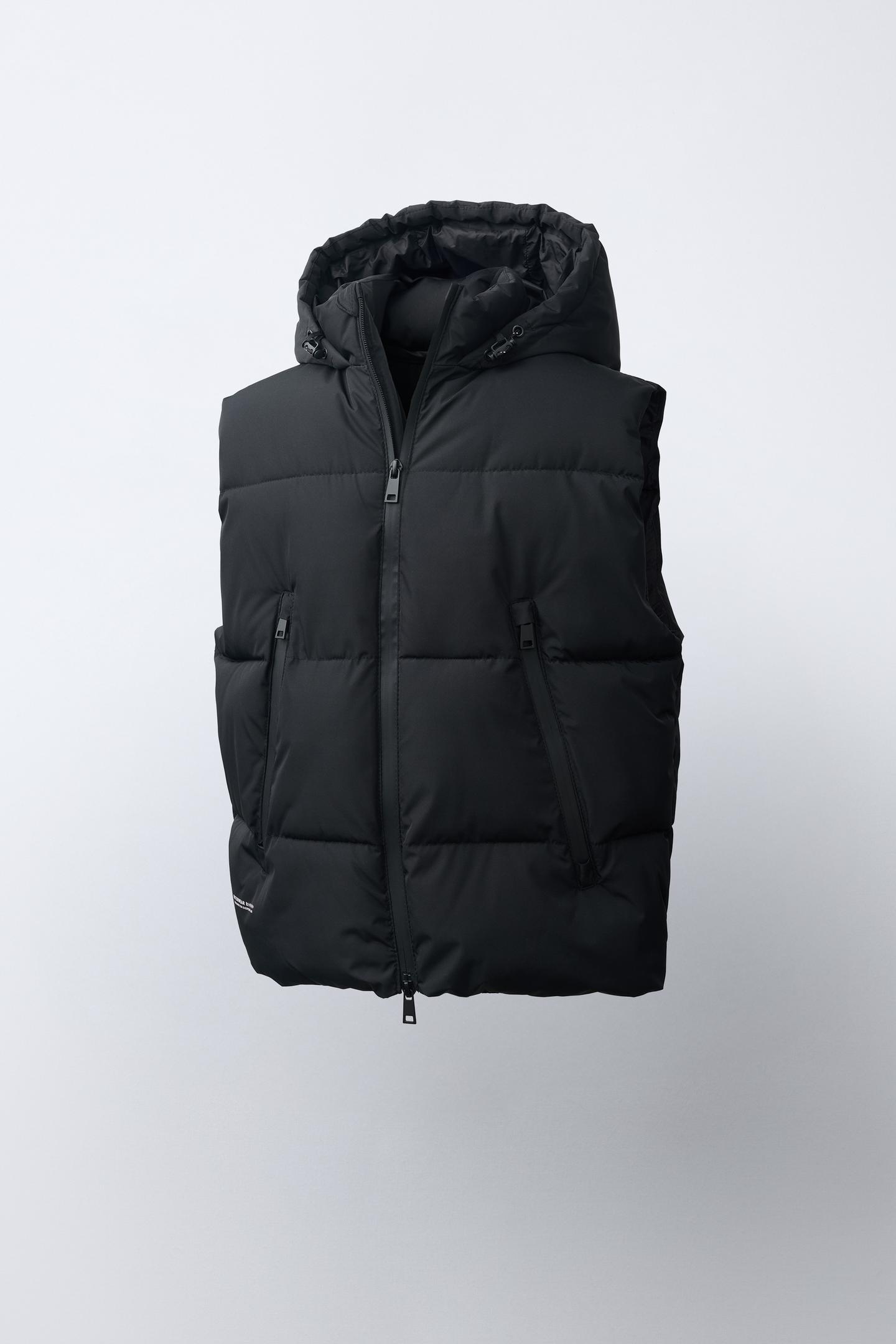 Детский жилет Zara Water-Repellent Puffer Vest, цвет: Чёрный — фото 2