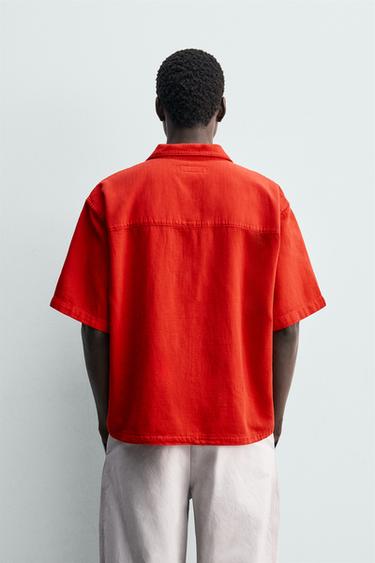 COTTON/LINEN POLO SHIRT - Red by Zara - Image 2
