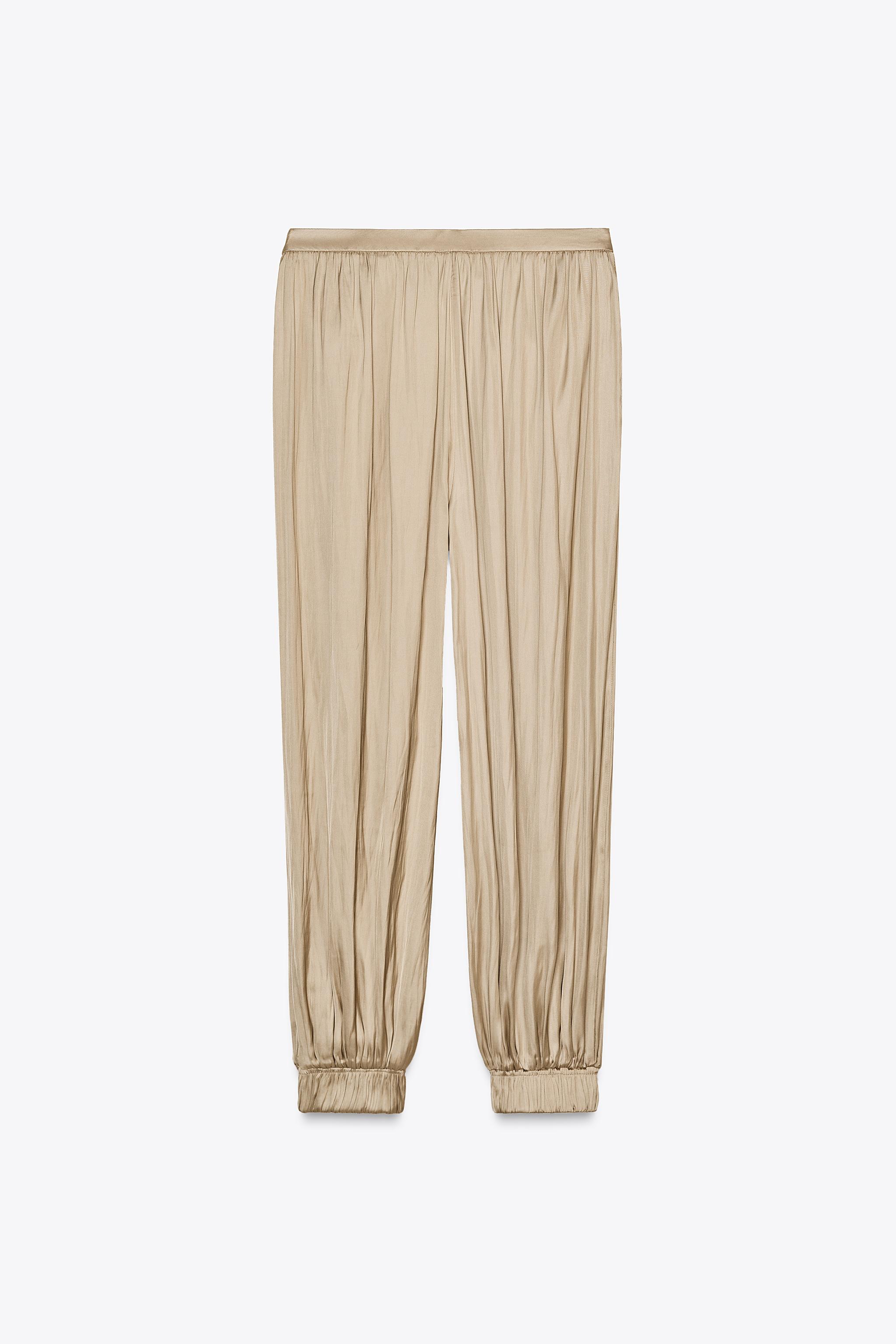 SATIN BOMBER PANTS - Sand | ZARA United States
