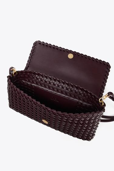 BRAIDED BAG - Burgundy Red by Zara - Image 4