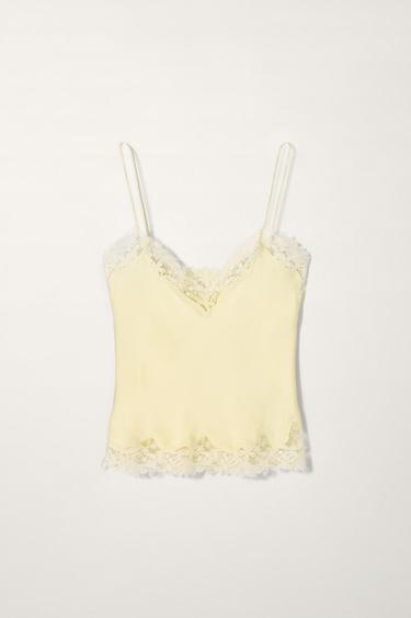 KATE MOSS X ZARA SILK CAMISOLE TOP - Yellow by Zara