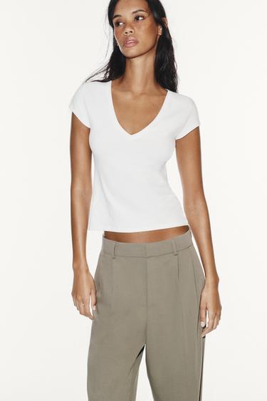 PANTALON PLIS À RABATS - Marron / Taupe de Zara