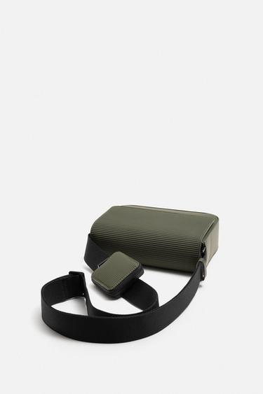 SAC BANDOULIÈRE TEXTURÉ EFFET GOMME - Vert kaki de Zara - Image 3