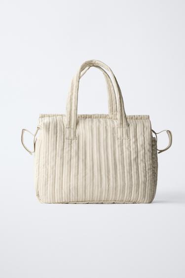STRIPED MATERNITY BAG - Camel Brown by Zara - Image 4