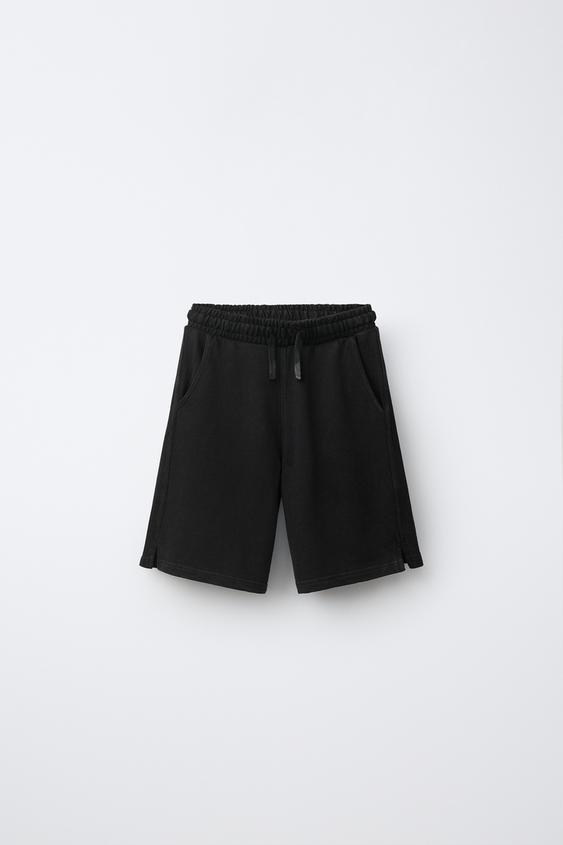 SHORT EN MOLLETON FADE OUT - Noir de Zara - Image 0