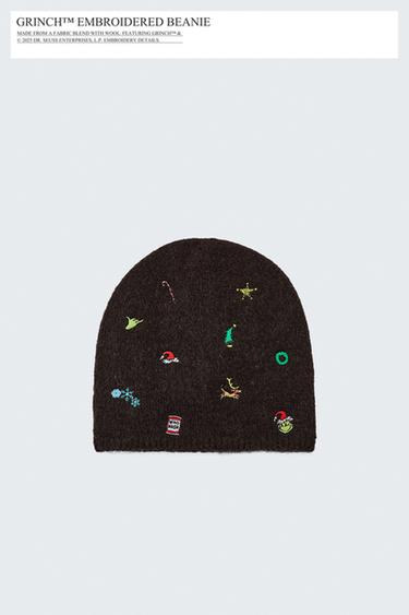 GRINCH™ EMBROIDERED BEANIE - Brown by Zara