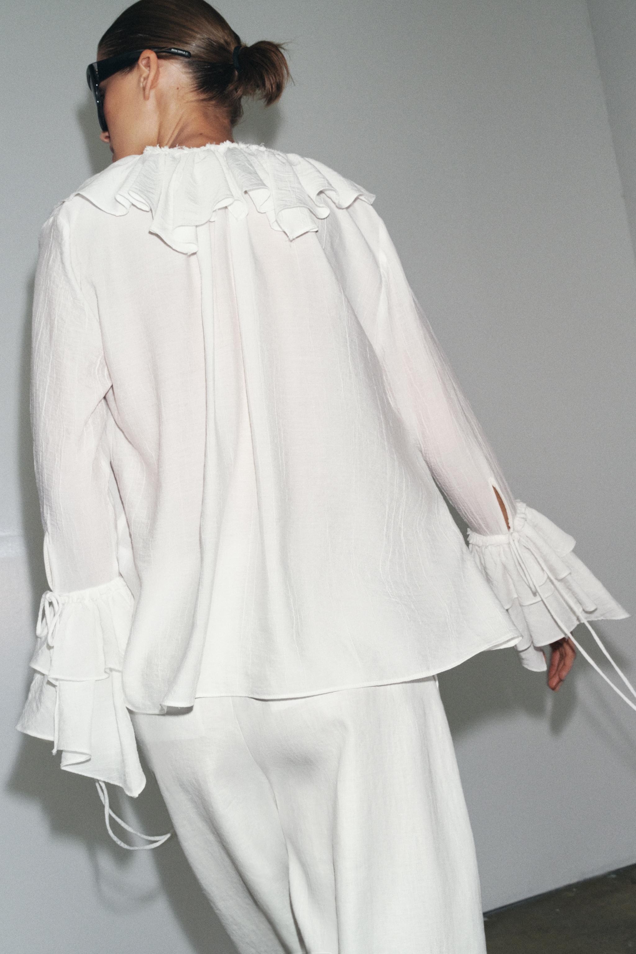 ZW COLLECTION RUFFLED SHIRT - White | ZARA United States
