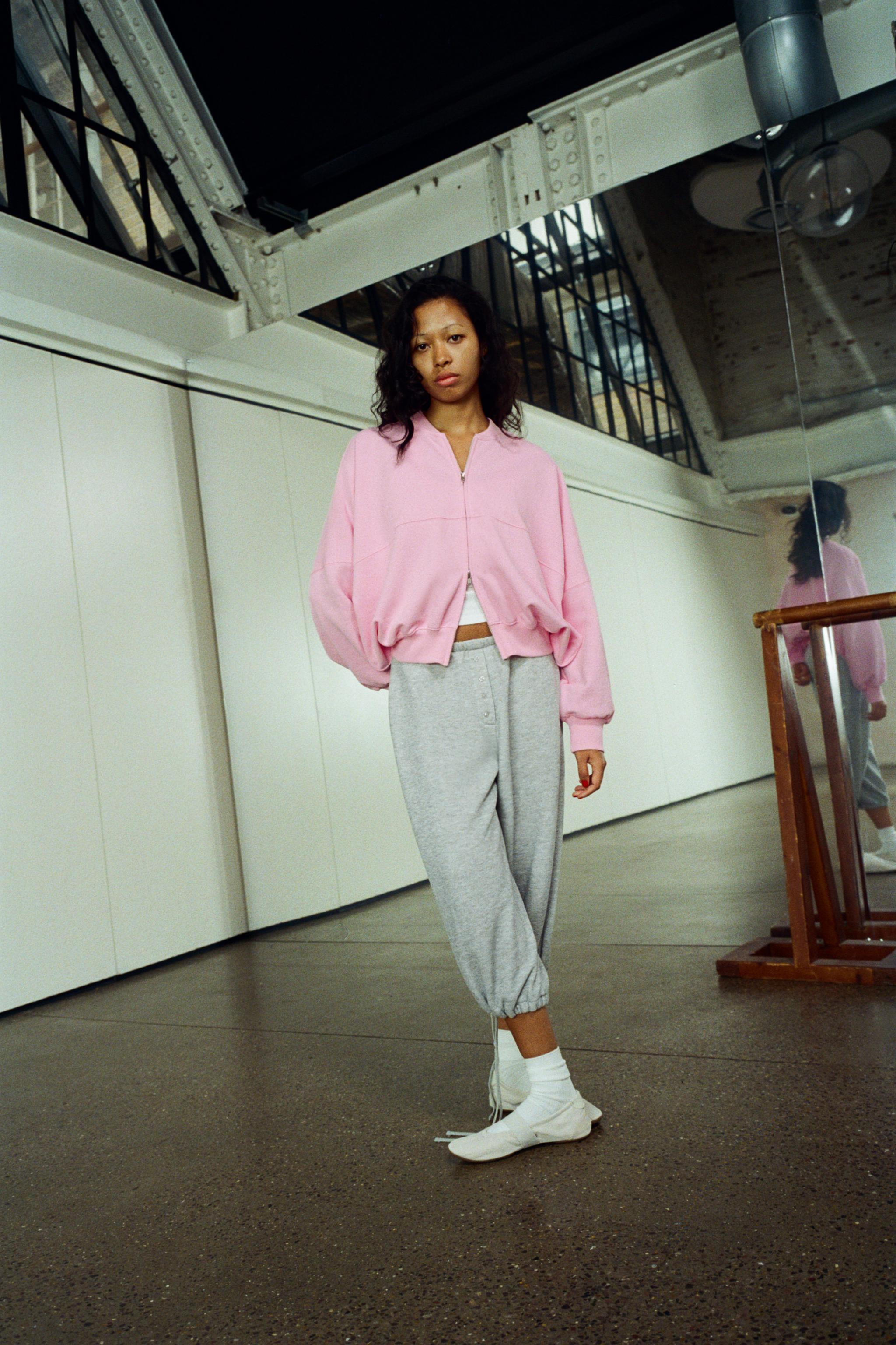 ZIP-UP BOMBER SWEATSHIRT - Pink | ZARA United States