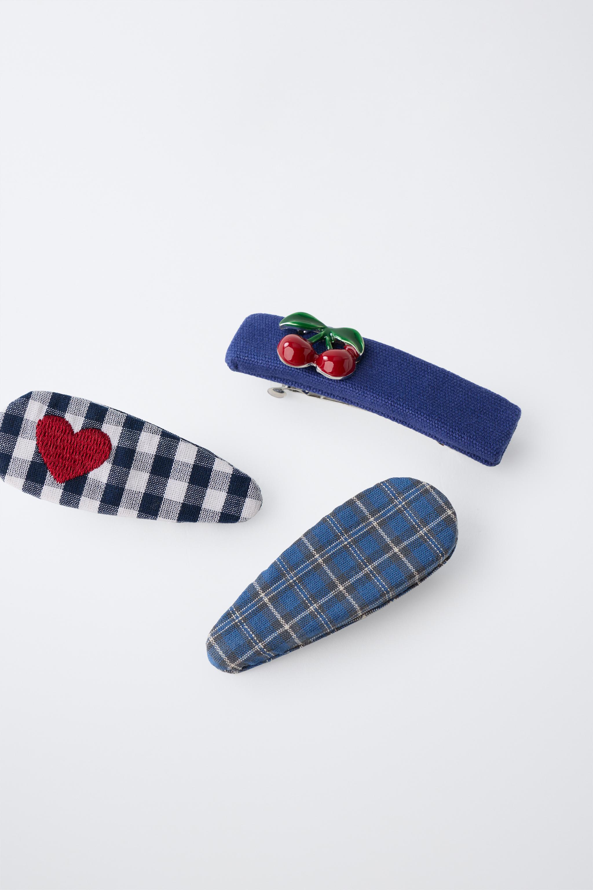 PACK OF THREE PRINTED HAIR CLIPS