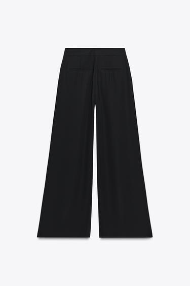 DARTED PALAZZO TROUSERS - Black by Zara - Image 4