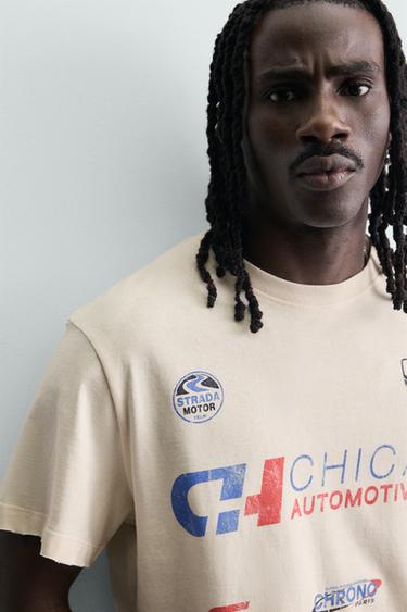 FADED GRAPHIC T-SHIRT - Oyster-white by Zara - Image 5