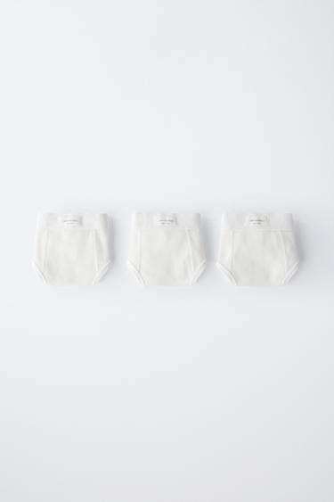 AGES 2-6/ 3-PACK OF RIBBED BRIEFS WITH LABEL - Ecru by Zara