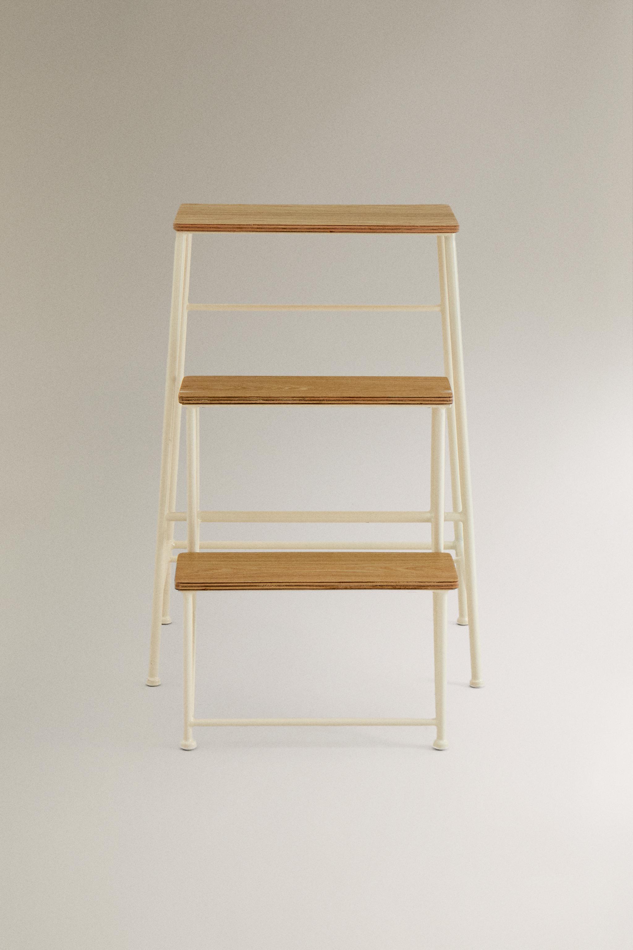 THREE-STEP LADDER STOOL - Light beige | ZARA United States